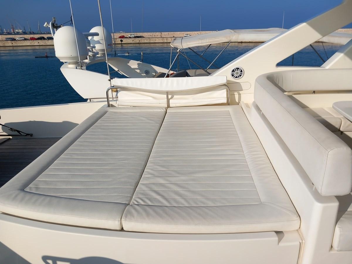 a white boat on a body of water aboard ALIN Yacht for Sale
