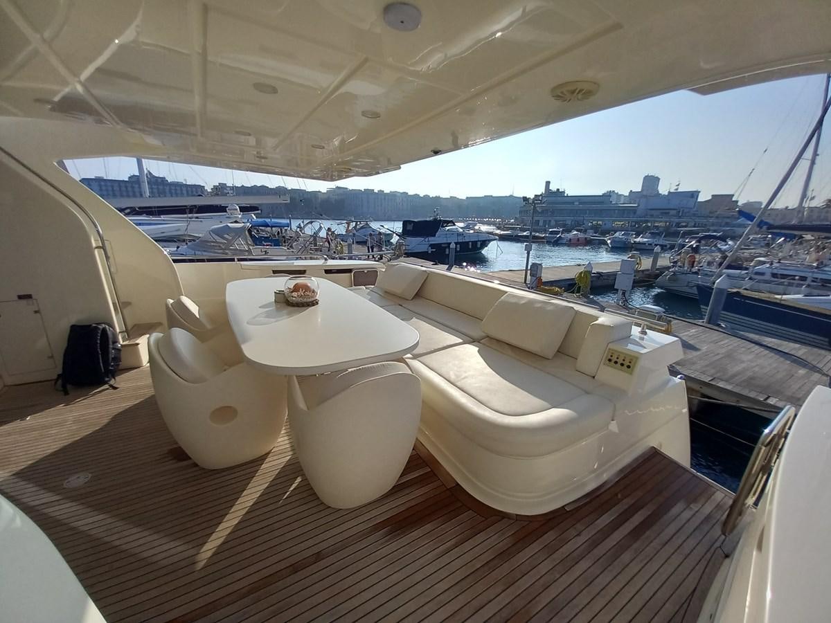 a room with a view of the water and boats aboard ALIN Yacht for Sale