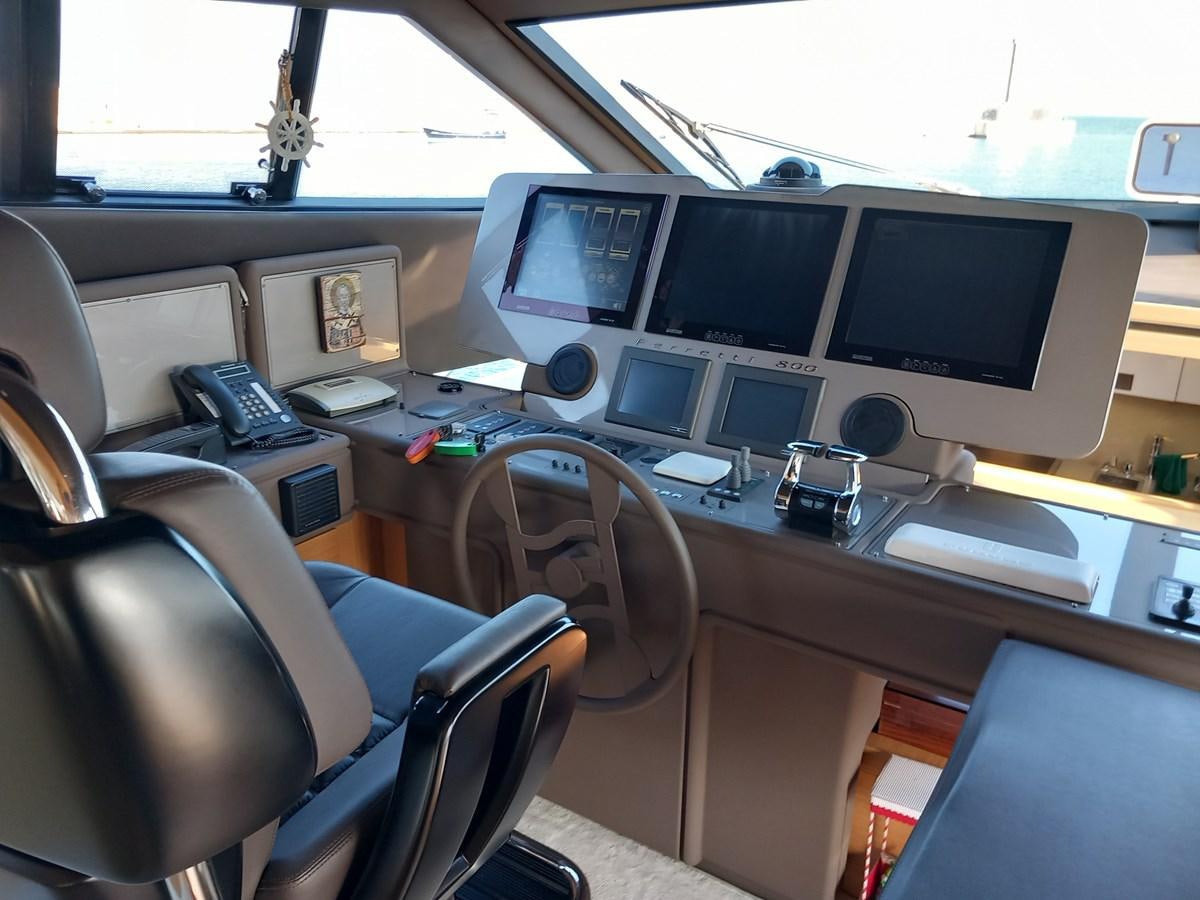 a room with computers and monitors aboard ALIN Yacht for Sale