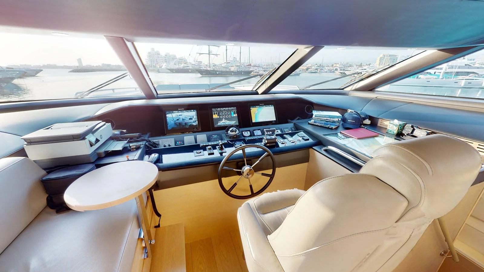 inside of a plane aboard HALLELUJAH Yacht for Charter