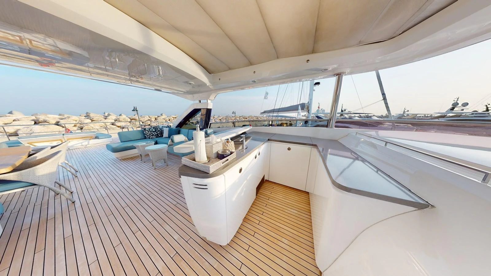 a boat on the water aboard HALLELUJAH Yacht for Charter