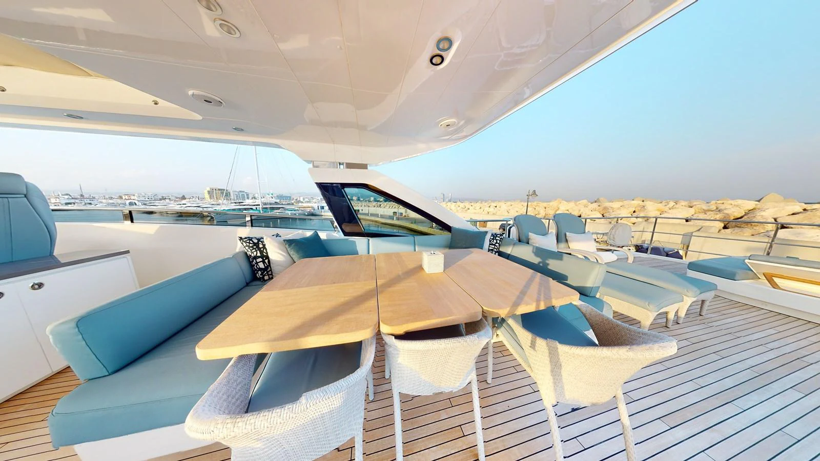 a boat on the water aboard HALLELUJAH Yacht for Charter