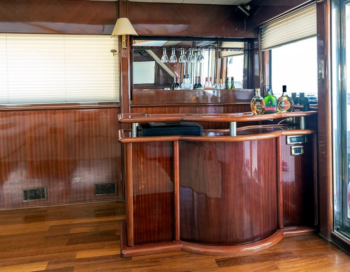 a kitchen with a large island aboard DENIZ Yacht for Sale