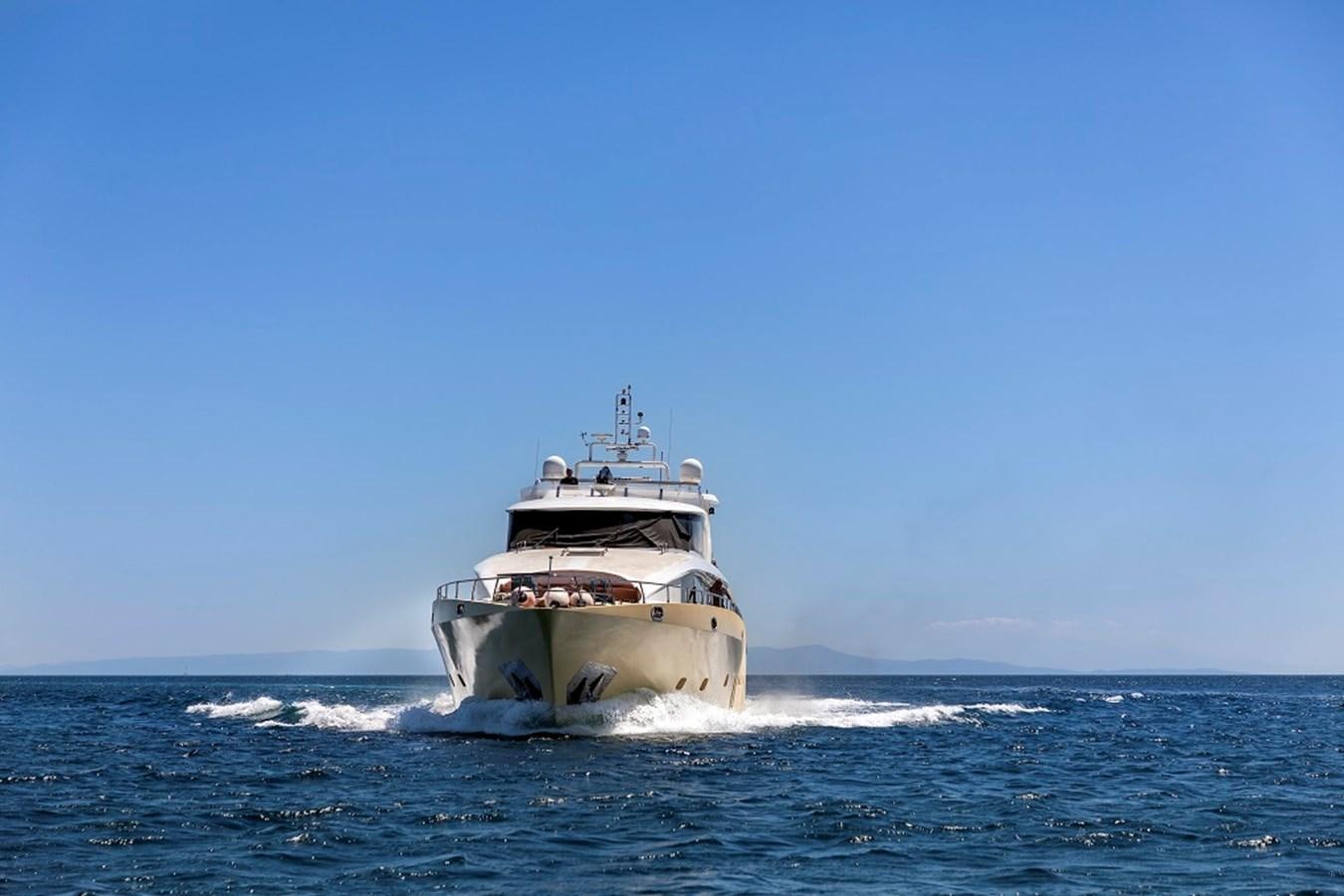a large ship in the water aboard DENIZ Yacht for Sale