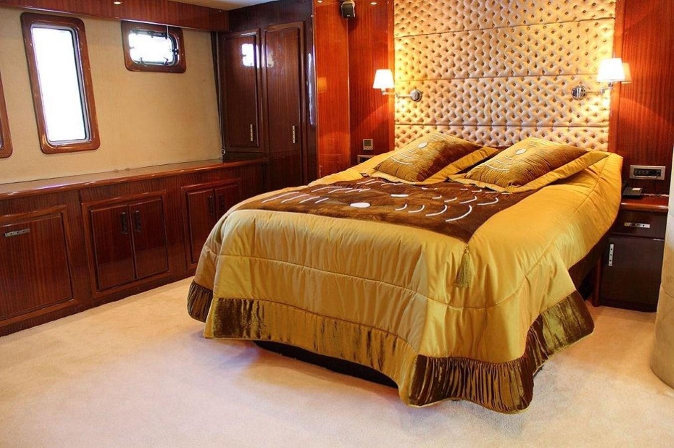 a bed in a hotel room aboard DENIZ Yacht for Sale