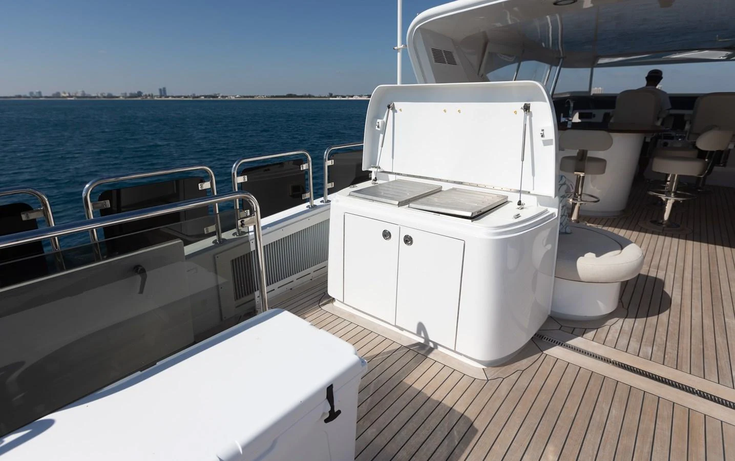 a boat on a deck aboard CA'D'ZAN Yacht for Sale