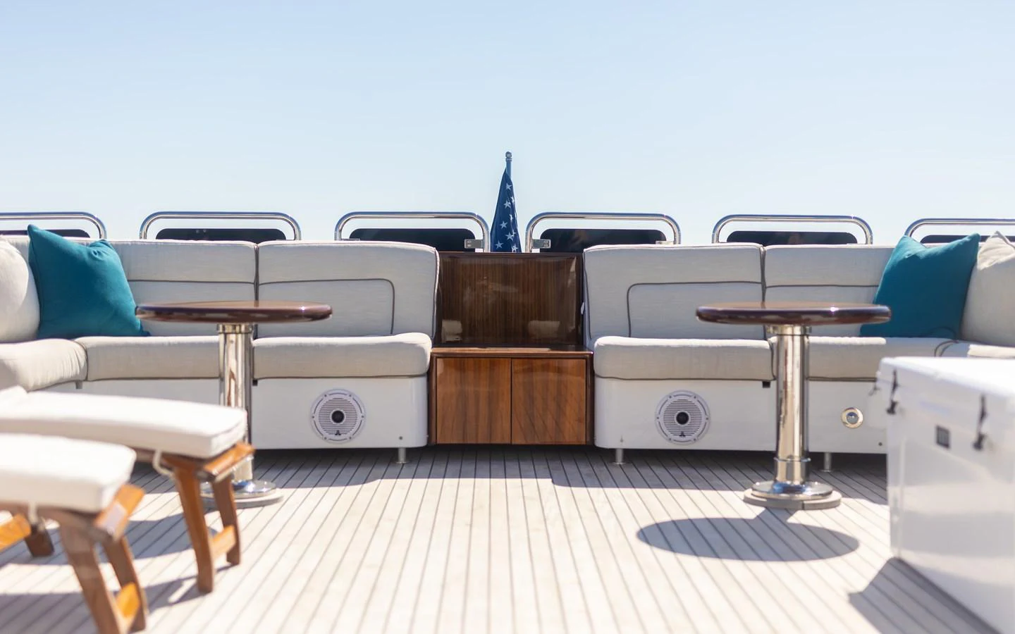 a room with chairs and tables aboard CA'D'ZAN Yacht for Sale