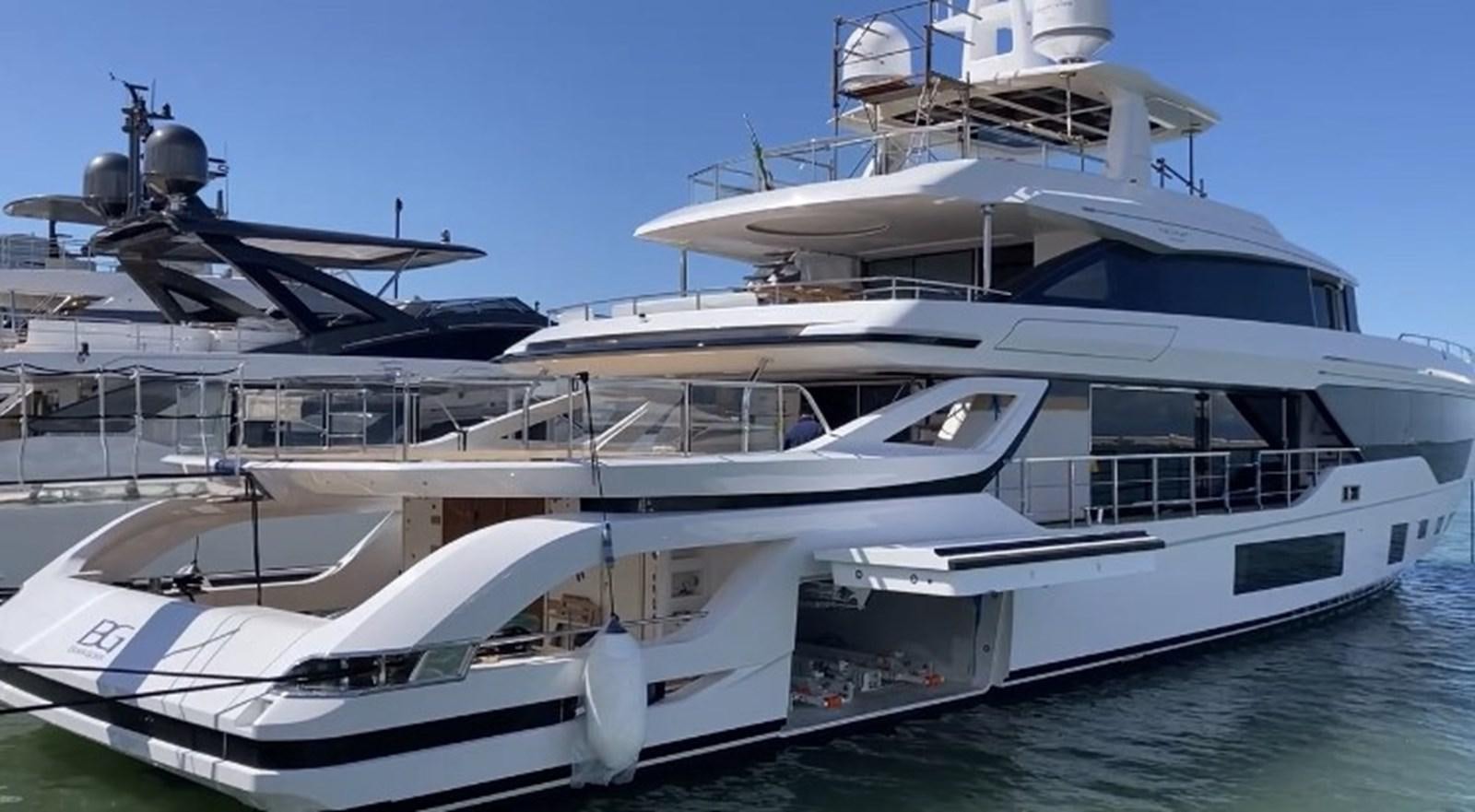 a white yacht docked aboard VOLO MARE Yacht for Sale