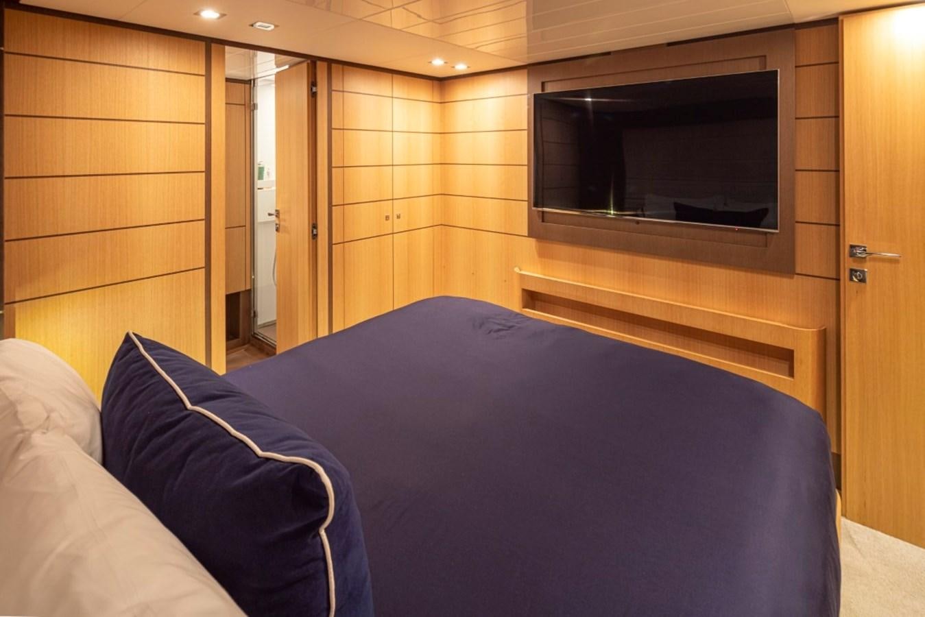 a bed in a room aboard SOL SHINE Yacht for Sale