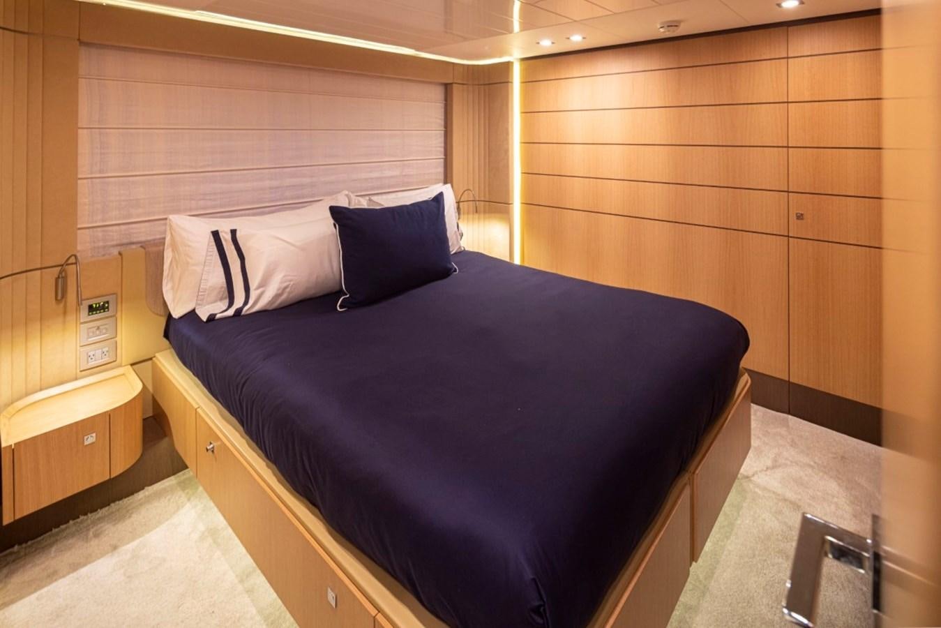 a bed in a room aboard SOL SHINE Yacht for Sale