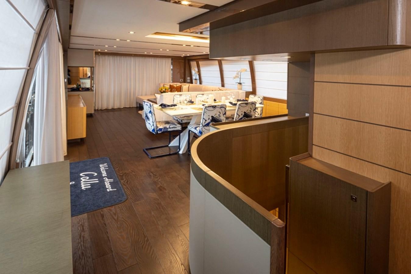 a room with a desk and a bed aboard SOL SHINE Yacht for Sale