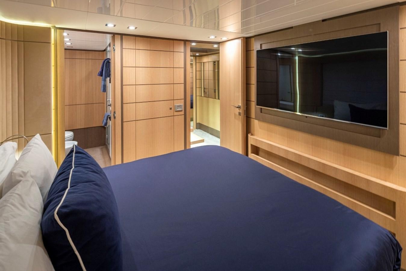 a bed in a room aboard SOL SHINE Yacht for Sale