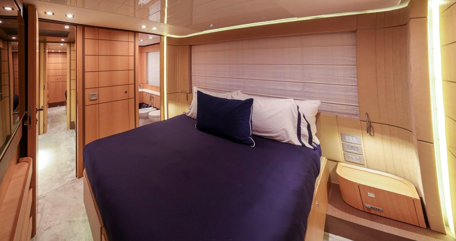 a bed in a room aboard SOL SHINE Yacht for Sale