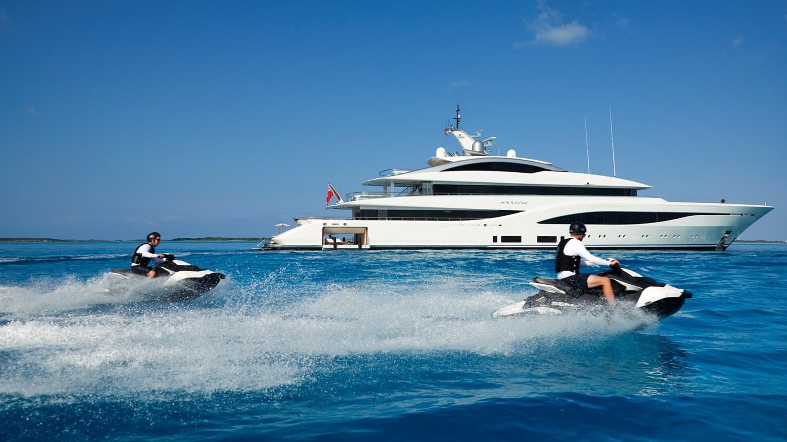 a couple of people on a boat in the water aboard ARROW Yacht for Sale