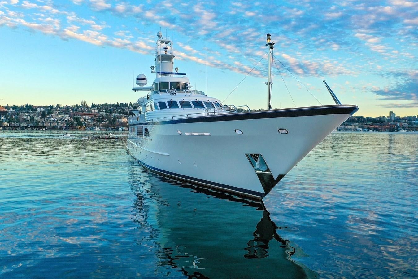 a white boat in the water aboard ICE BEAR Yacht for Sale