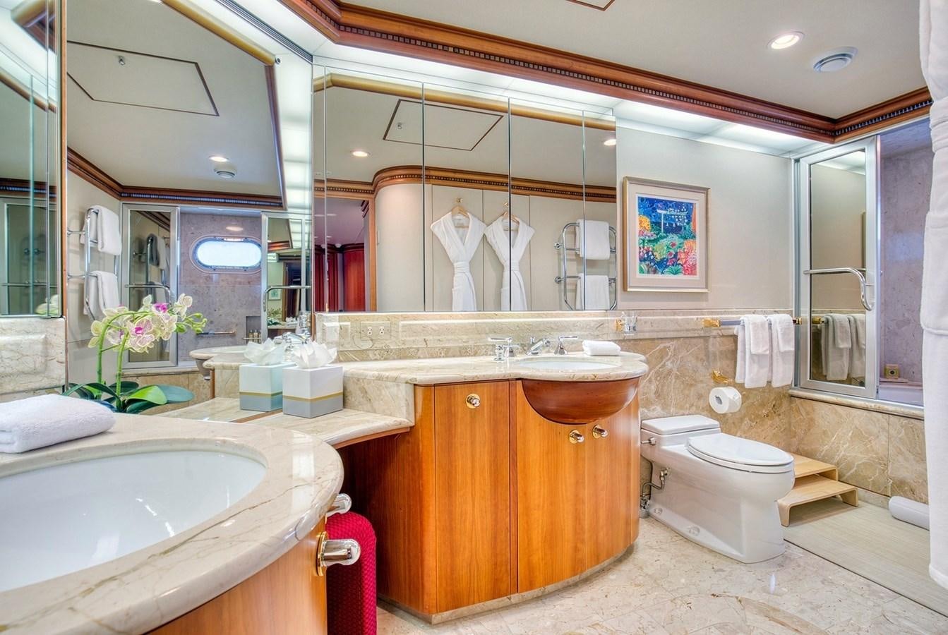a bathroom with a sink toilet and a bathtub aboard ICE BEAR Yacht for Sale