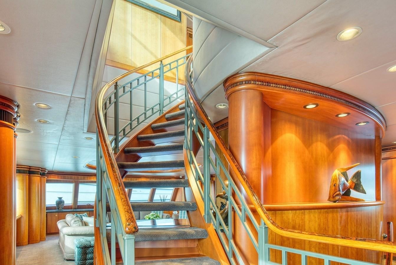 a staircase in a house aboard ICE BEAR Yacht for Sale