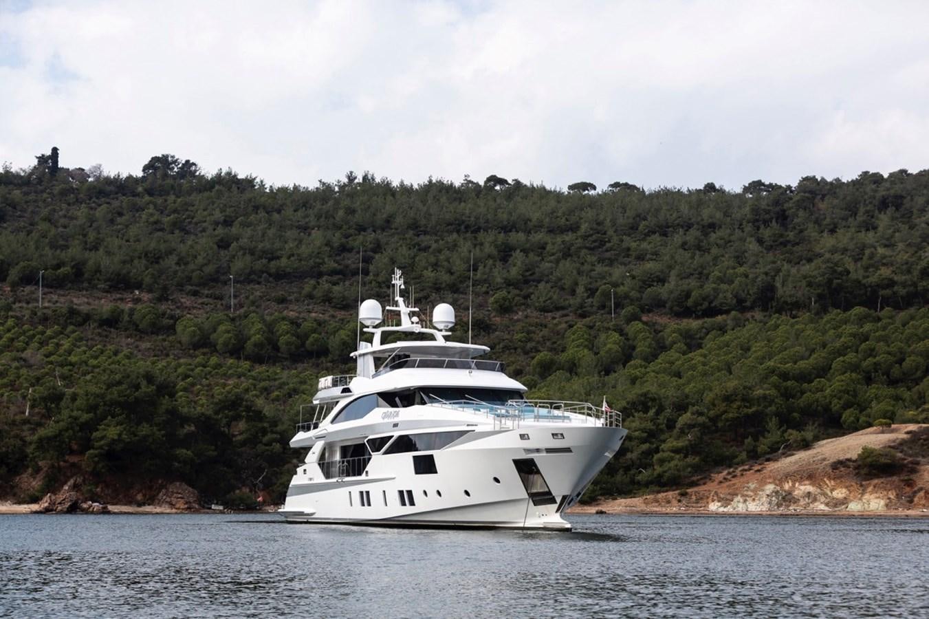 a white boat on the water aboard CHARADE Yacht for Sale