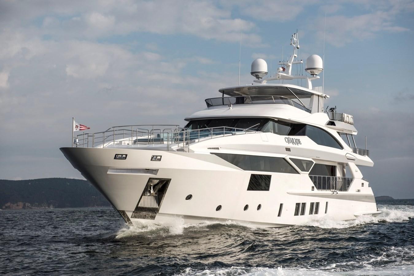 a white yacht on the water aboard CHARADE Yacht for Sale