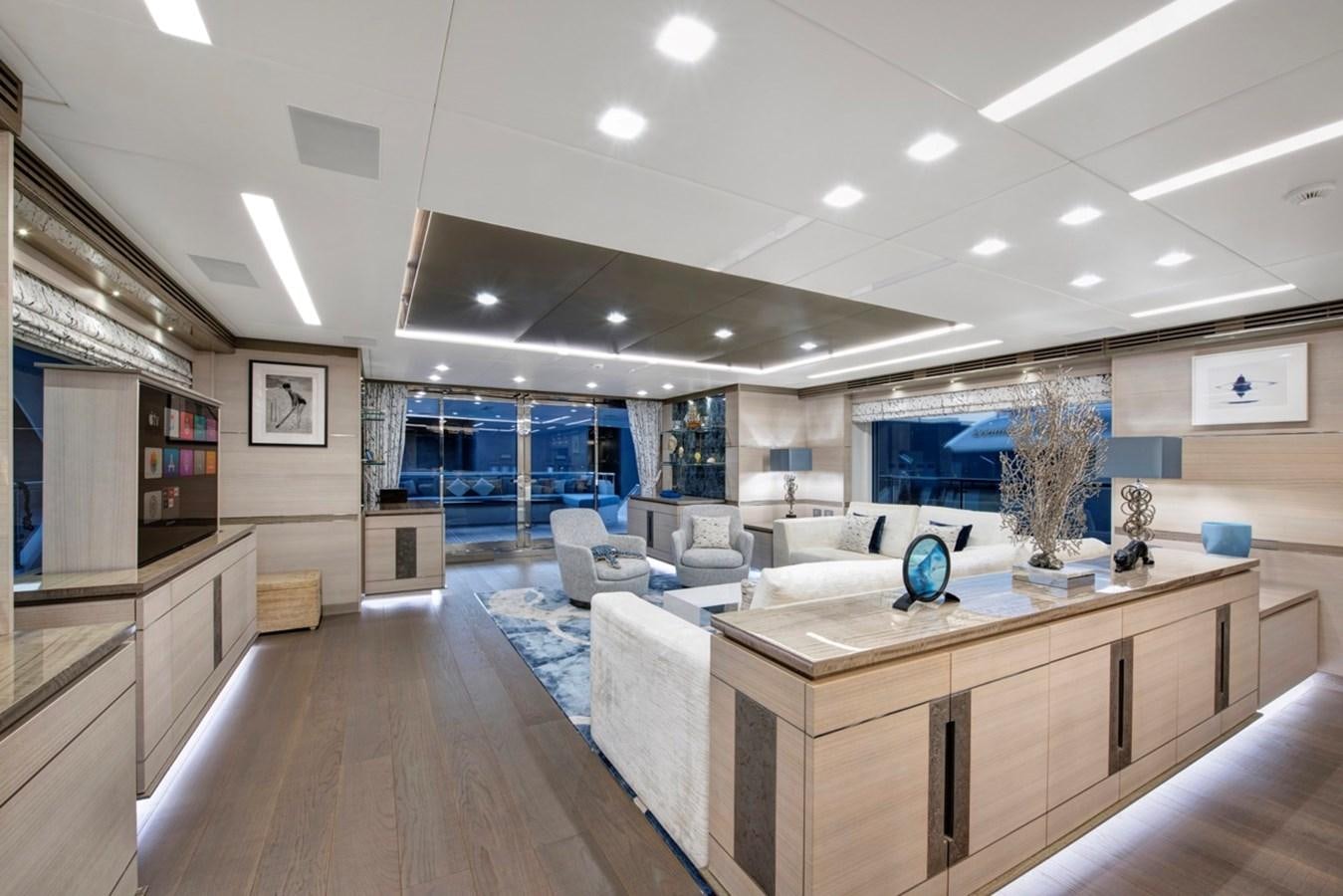 a large modern kitchen aboard CHARADE Yacht for Sale