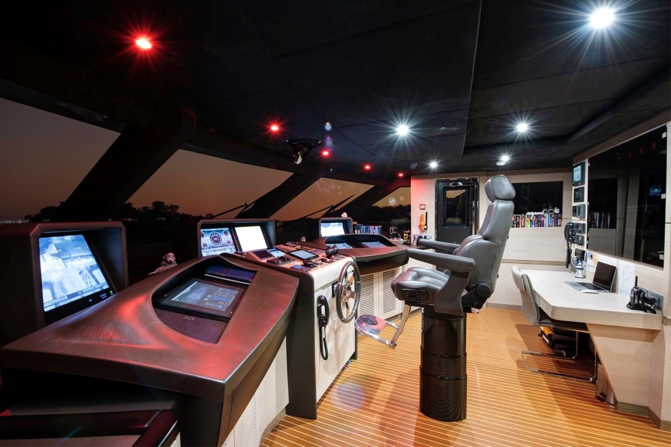 a room with a desk and computer aboard CHARADE Yacht for Sale