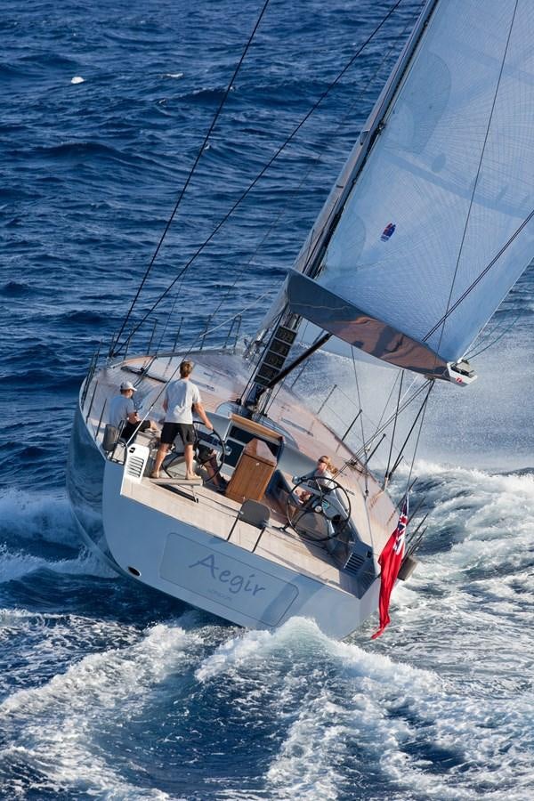 a group of people sailing on a boat aboard AEGIR Yacht for Sale