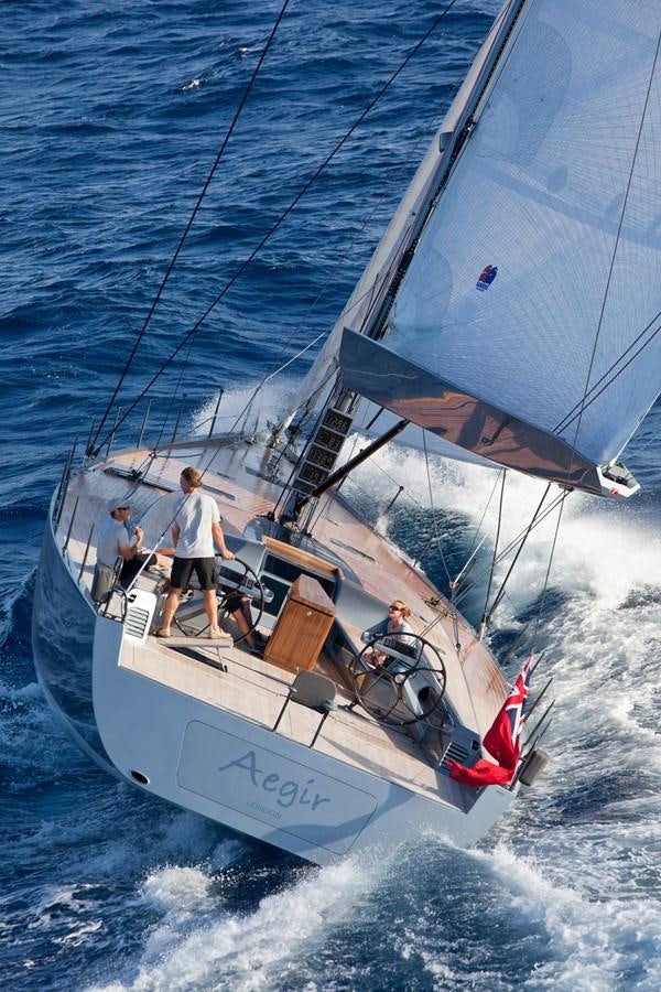 a group of people sailing on a boat aboard AEGIR Yacht for Sale