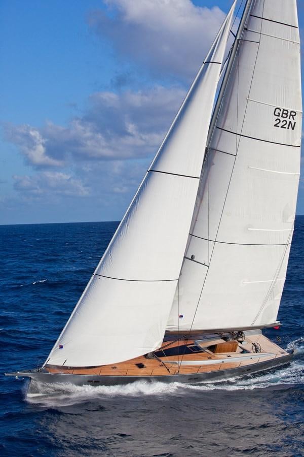 a sailboat in the water aboard AEGIR Yacht for Sale