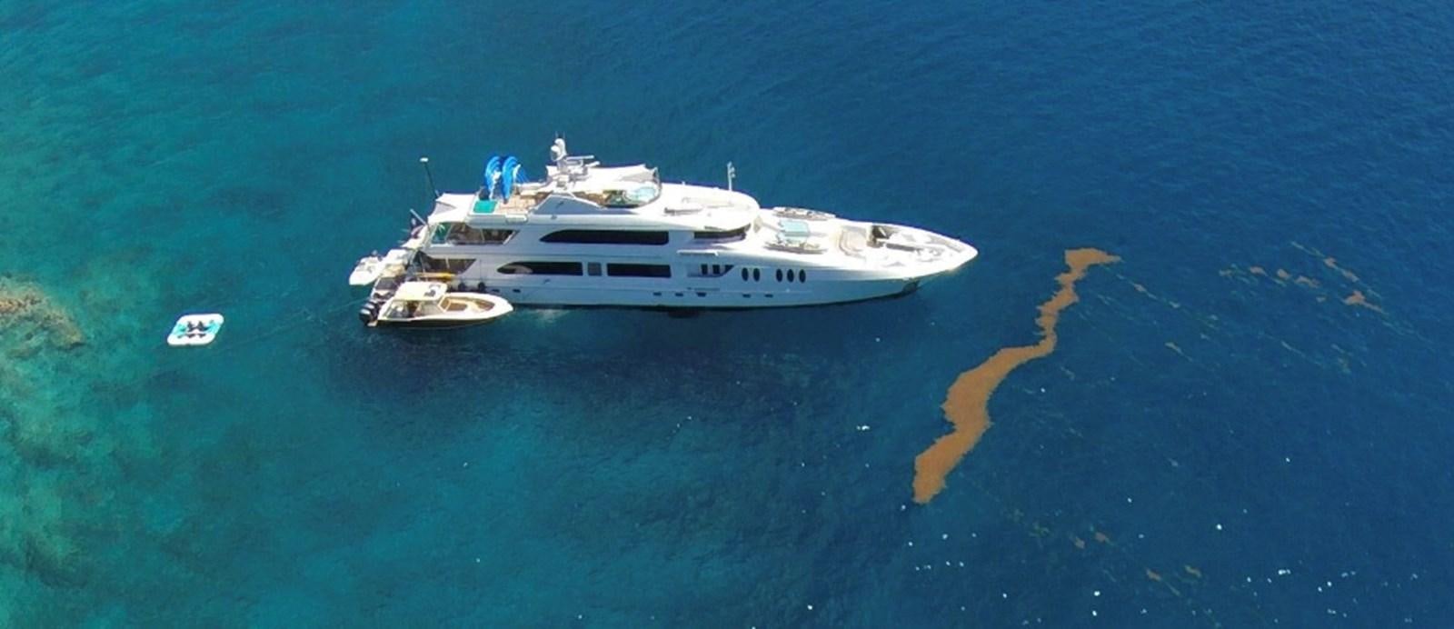 a high angle view of a boat aboard JUST ENOUGH Yacht for Charter