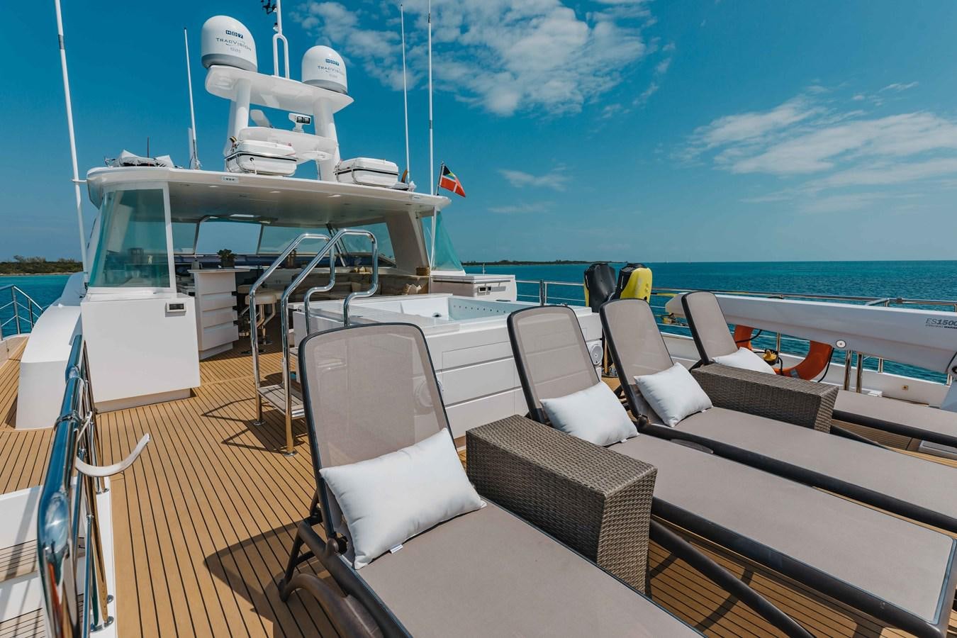 a boat on a deck aboard MIDNIGHT MOON Yacht for Sale