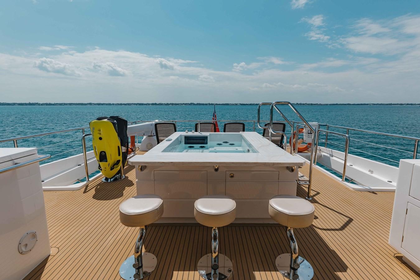 a boat on a deck aboard MIDNIGHT MOON Yacht for Sale