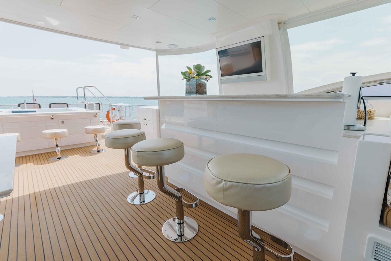 a modern looking bathroom with stools aboard MIDNIGHT MOON Yacht for Sale