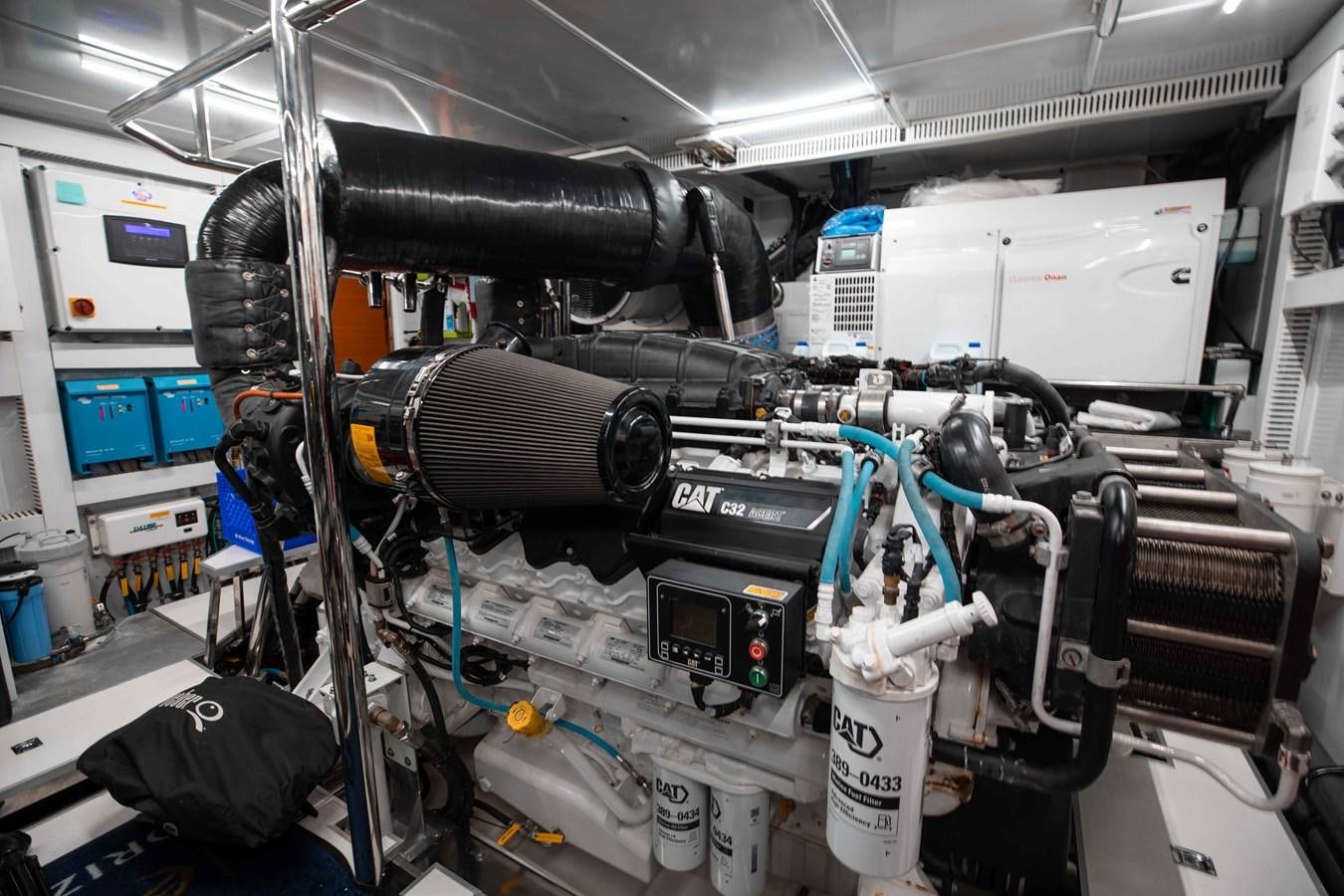 a machine with a large metal pipe aboard MIDNIGHT MOON Yacht for Sale