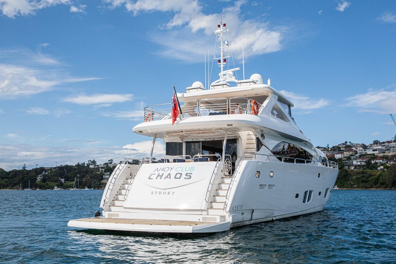 a boat on the water aboard CHAOS Yacht for Sale