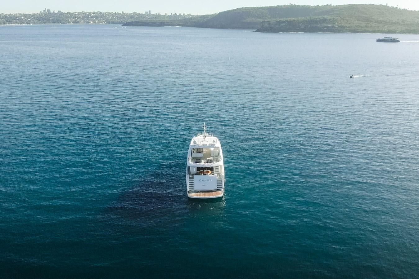 a boat on the water aboard CHAOS Yacht for Sale