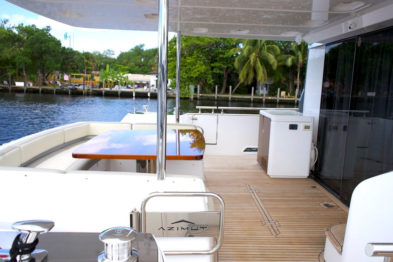 a boat on a deck aboard RAINBOW GODDESS Yacht for Sale