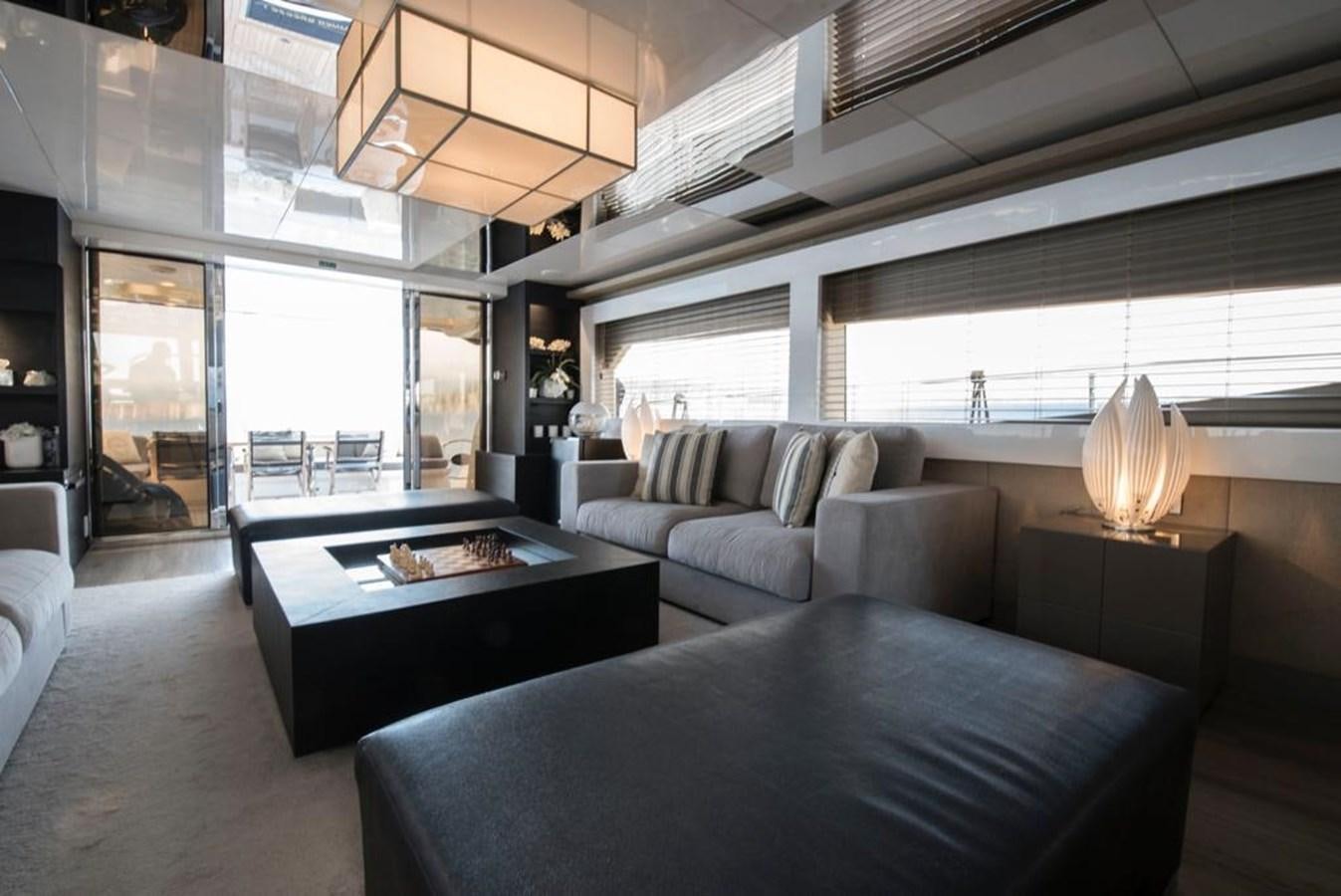 a living room with a large window aboard SUMMER BREEZE Yacht for Sale