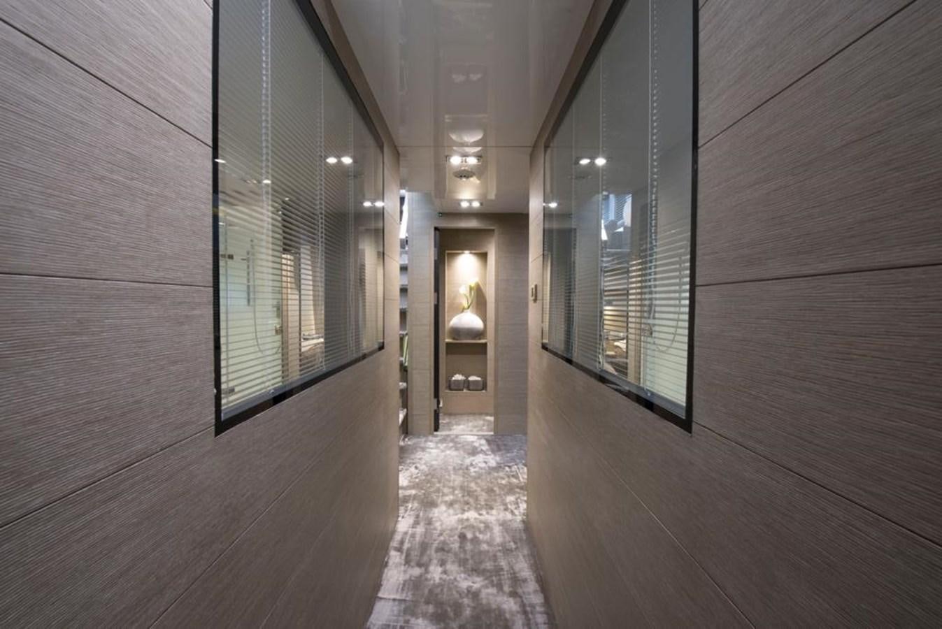 a hallway with a light on aboard SUMMER BREEZE Yacht for Sale