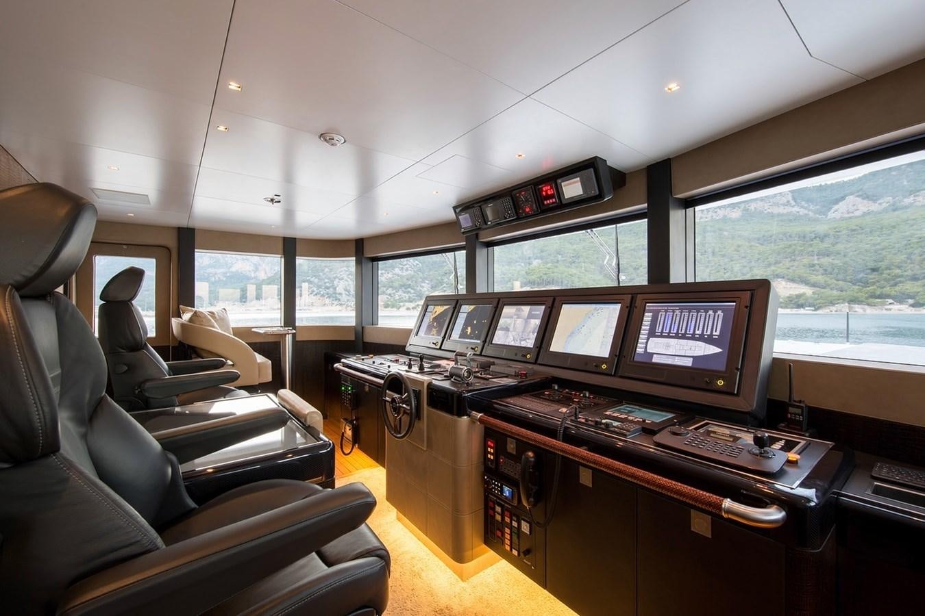 inside of a vehicle with computers aboard RUYA Yacht for Sale
