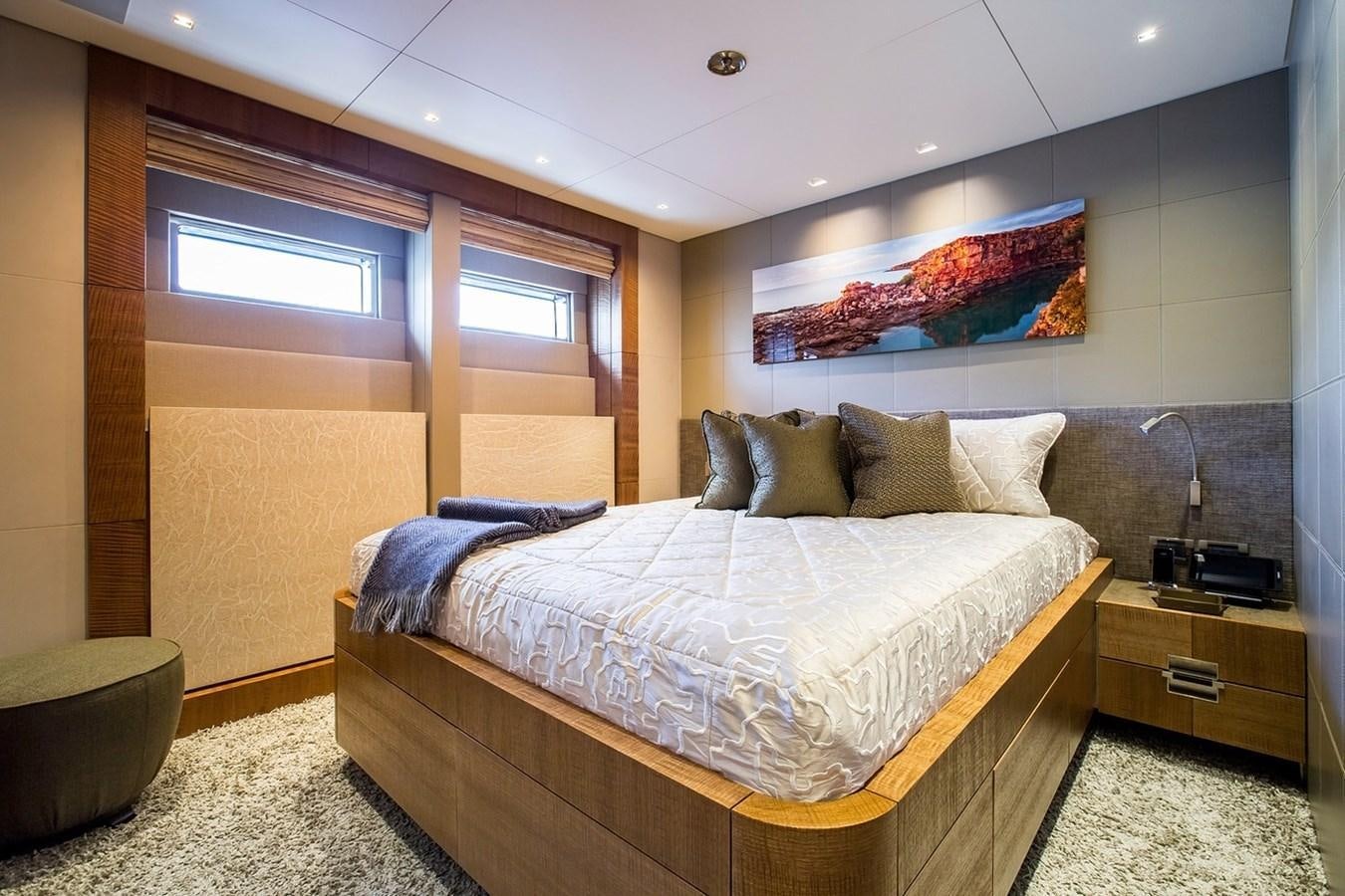 a bed in a room aboard RUYA Yacht for Sale