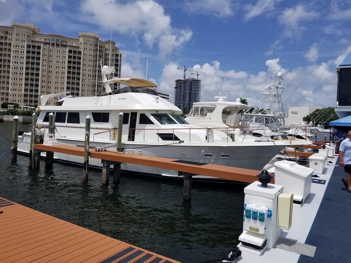 a boat docked at a pier aboard SEA SENOR Yacht for Sale