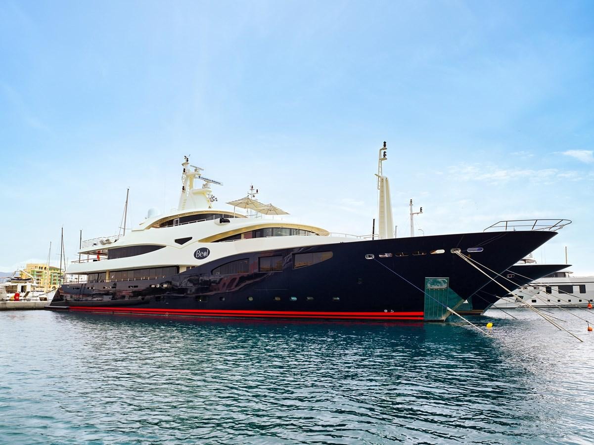 a large boat in the water aboard BLUE EYES LONDON Yacht for Sale