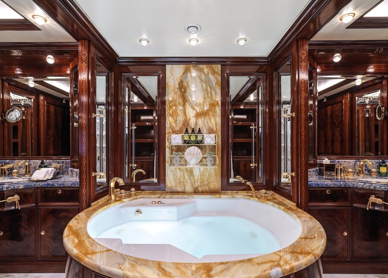 a bathroom with a large sink aboard BLUE EYES LONDON Yacht for Sale