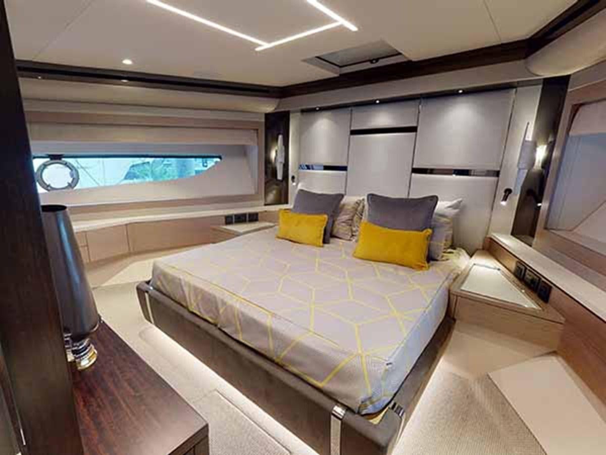 a large bed in a room aboard 88 YACHT - M/Y IP Yacht for Sale
