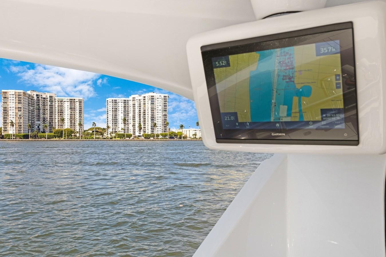 a screen on a boat aboard TRUE XII Yacht for Sale