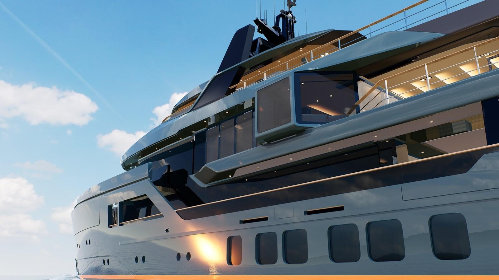 a helicopter on the ground aboard 47M JONGERT PROJECT REVOLUTION Yacht for Sale