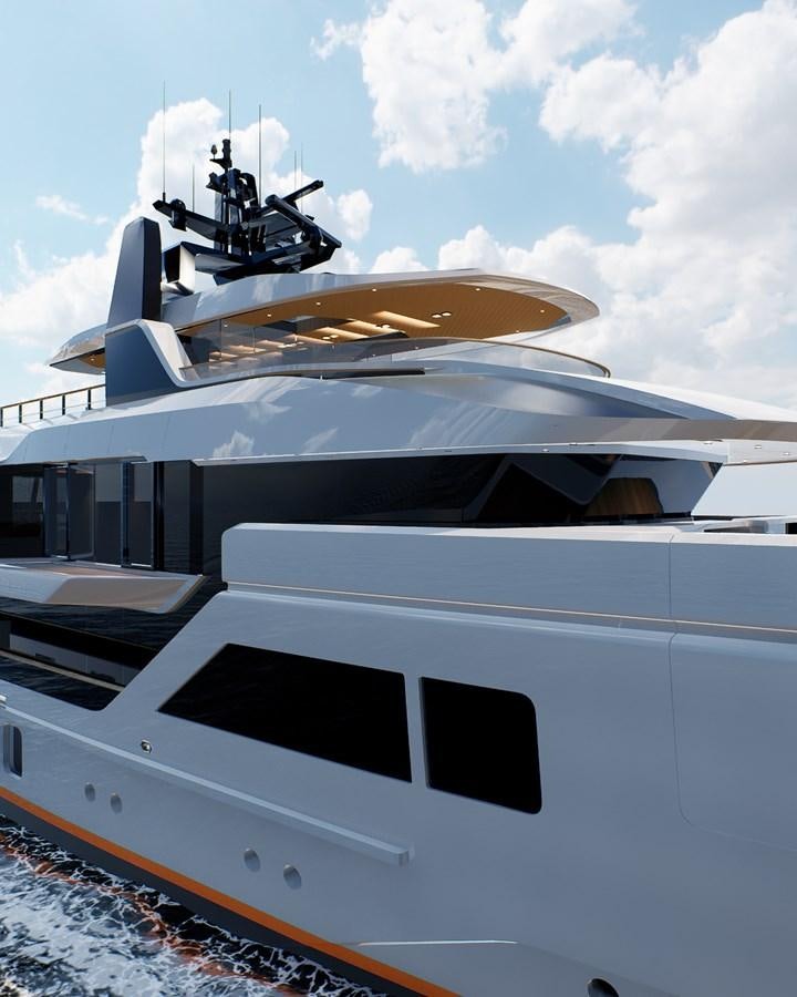 a boat with a snowboard on it aboard 47M JONGERT PROJECT REVOLUTION Yacht for Sale