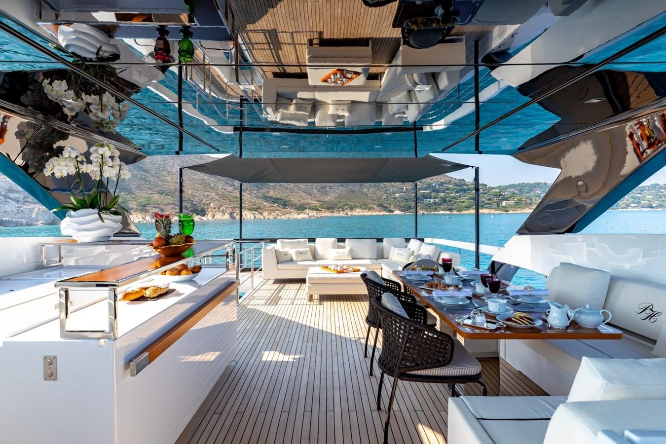 a room with a large boat aboard RAPH SEVEN II Yacht for Sale