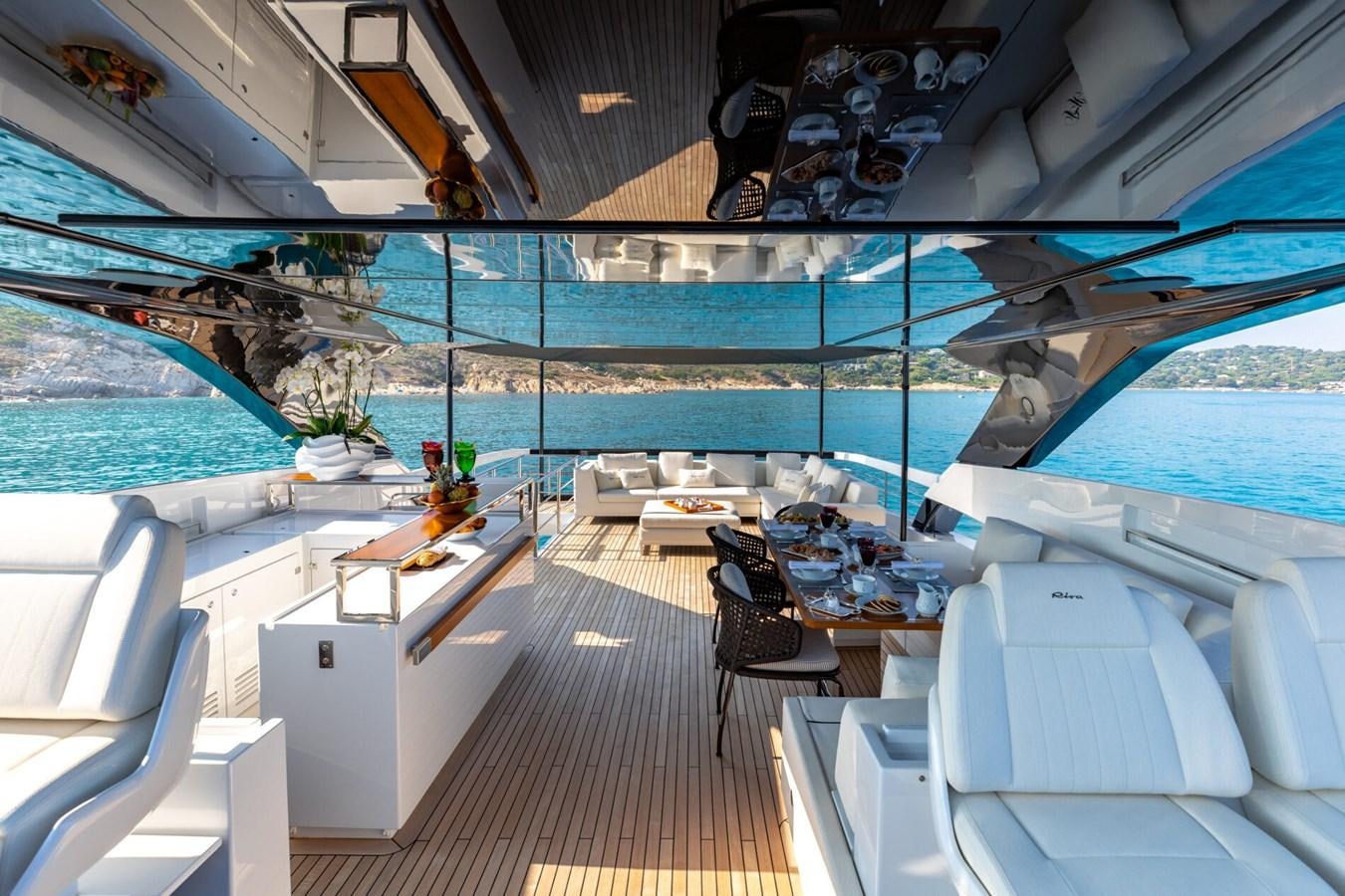 inside of a building with a pool aboard RAPH SEVEN II Yacht for Sale