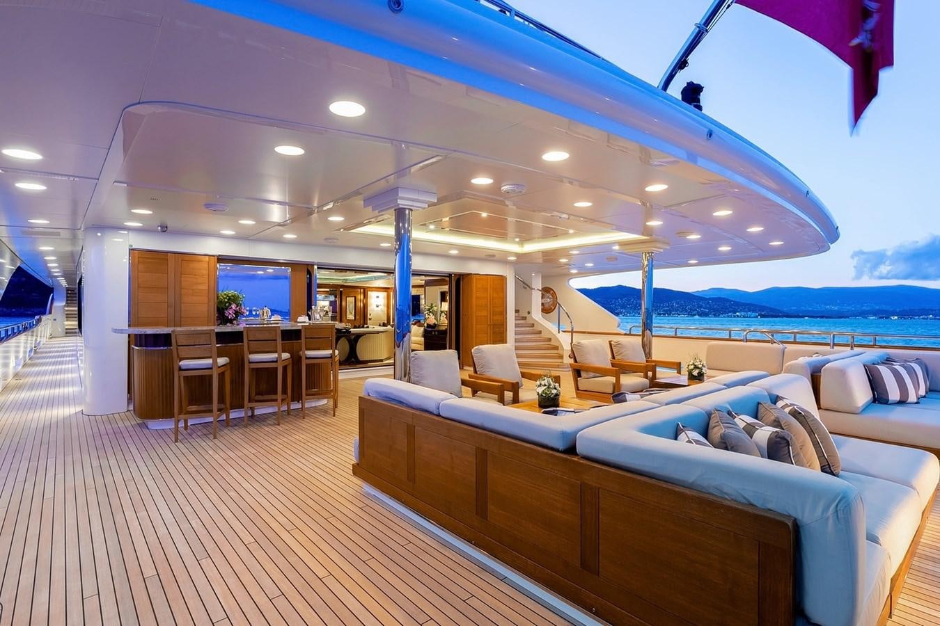 a large room with a pool and a deck aboard SEANNA Yacht for Sale